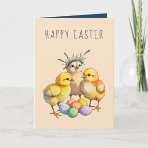 Mooie Baby Kuikens Pasen Groetkaart Feestdagen Kaart
