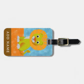Mooie baby leeuw overal print patroon bagagelabel (Voorkant horizontaal)