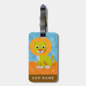 Mooie baby leeuw overal print patroon bagagelabel (Achterkant verticaal)