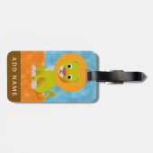 Mooie baby leeuw overal print patroon bagagelabel (Achterkant horizontaal)