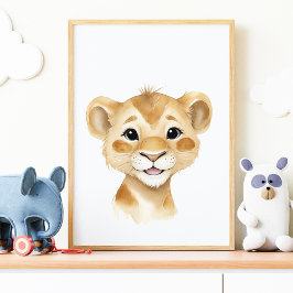 Mooie baby leeuw safari kinderkamer muurkunst  poster