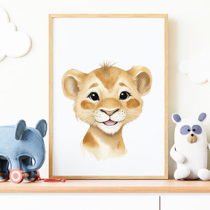 Mooie baby leeuw safari kinderkamer muurkunst  poster