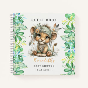Mooie baby leeuw wilde baby shower gast boek