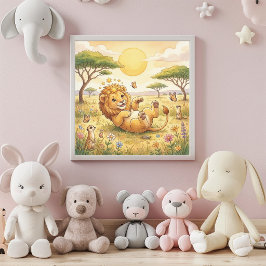 Mooie Baby Leeuw Zodiac Muur Kunst Poster