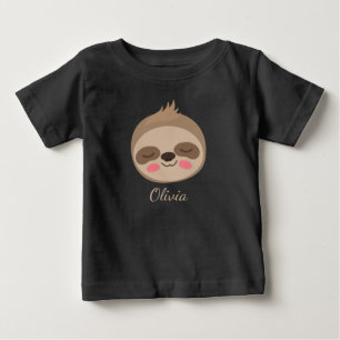 Mooie baby luiaard gezicht met aangepaste naam kin