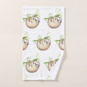 Mooie Baby Luiaard Jongen Baby Shower Monogram Bad Handdoek (Handdoek)