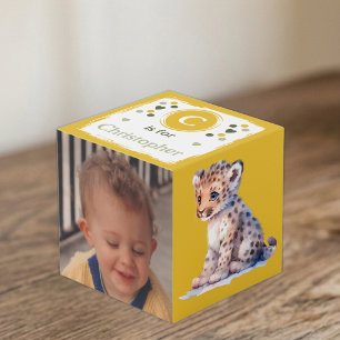 Mooie baby luipaard foto naam voor kinderkamer gee kubus
