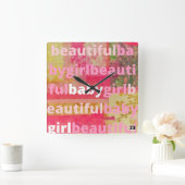 Mooie baby meisje Collectie Vierkante Klok (Huis)