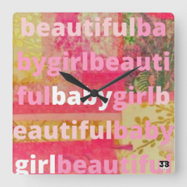 Mooie baby meisje Collectie Vierkante Klok