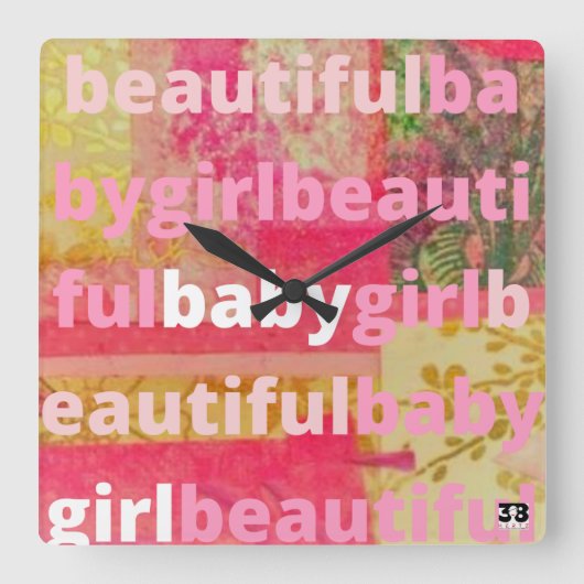 Mooie baby meisje Collectie Vierkante Klok (Voorkant)