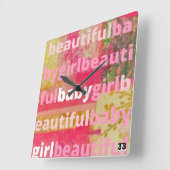 Mooie baby meisje Collectie Vierkante Klok (Hoek)