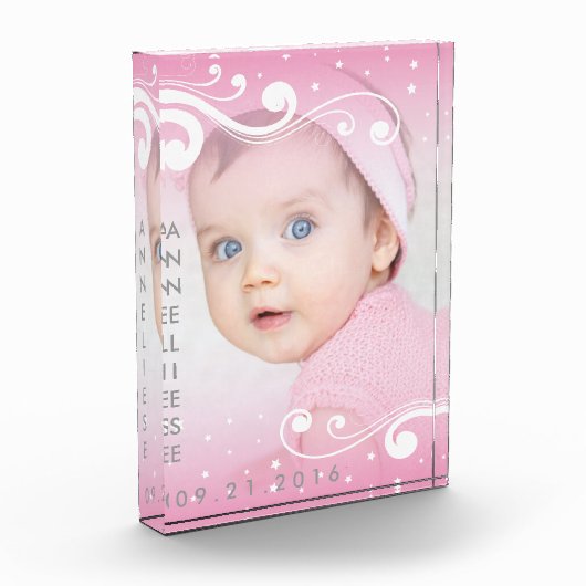 Mooie Baby Meisje Foto met Naam en Datum (Links)