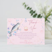 Mooie baby Narwhal en bubbels Dank je wel auto Bedankkaart (Staand voorkant)