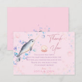 Mooie baby Narwhal en bubbels Dank je wel auto Bedankkaart (Voorkant / Achterkant)