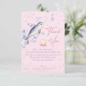 Mooie baby Narwhal en bubbels Dank je wel auto Bedankkaart (Staand voorkant)