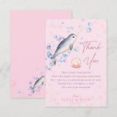 Mooie baby Narwhal en bubbels Dank je wel auto Bedankkaart (Voorkant / Achterkant)