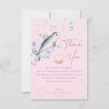 Mooie baby Narwhal en bubbels Dank je wel auto