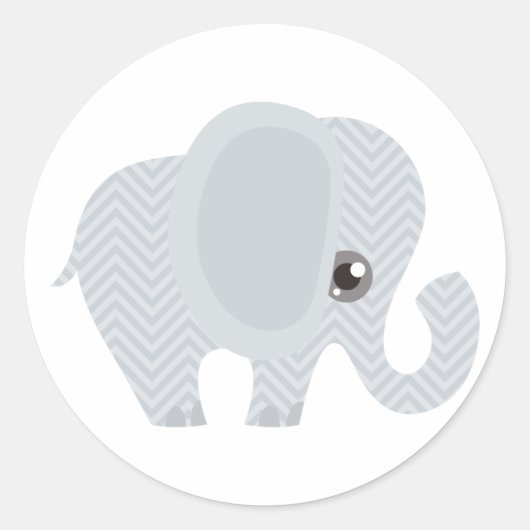 Mooie Baby Neutral Elephant Ronde Sticker (Voorkant)