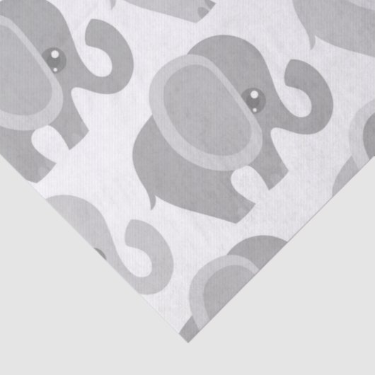 Mooie Baby Neutrale grijze olifant Tissuepapier (Detail)