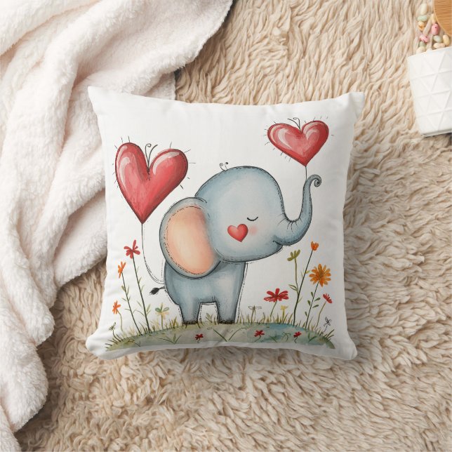 Mooie baby olifant geschilderd kussen (Deken)