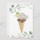 Mooie baby olifant ijs baby shower kaart (Achterkant)