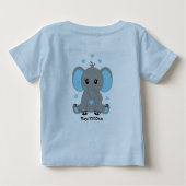 Mooie baby olifant in blauw, handgetekend,  (Achterkant)