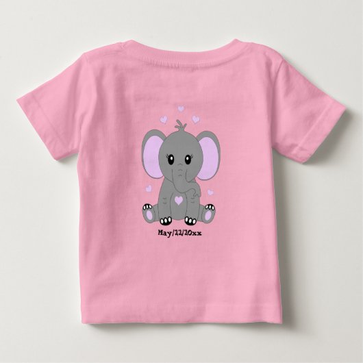 Mooie baby olifant in roze voor meisjes (Achterkant)