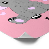 Mooie baby olifant in roze voor meisjes  poster (Hoek)