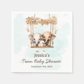 Mooie Baby Olifant Jongens of Meisjes Twin Baby Sh Servet (Voorkant)