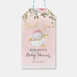 Mooie Baby Olifant, Meisje Baby Shower Cadeaulabel