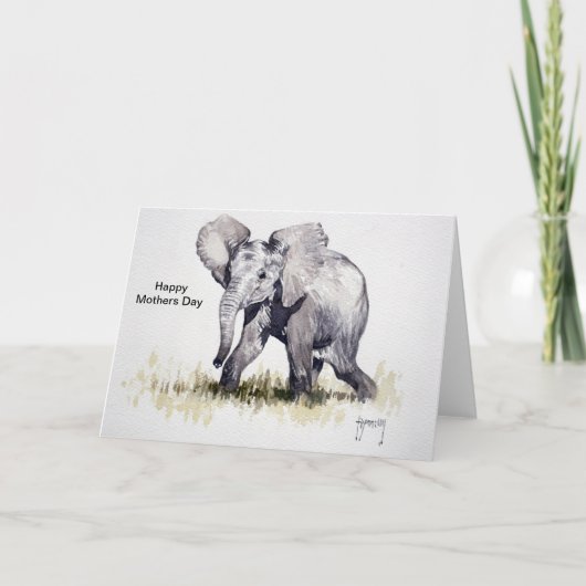 Mooie Baby olifant Moederdag Kaart (Voorkant)