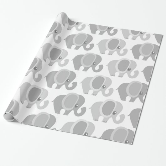 Mooie Baby olifanten Cadeaupapier (Uitgerold)