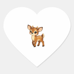 Mooie baby reekalf cartoon bos herten kinderkamer hart sticker
