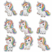 Mooie Baby Regenboog Eenhoorn Op Maat Gemaakte Vin Sticker (Voorkant)