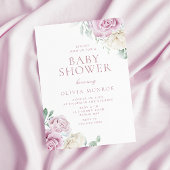 Mooie Baby Roze Bloemen Baby shower Kaart