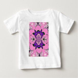 Mooie Baby Roze Bloemen Paarse Schaduw Motief Art