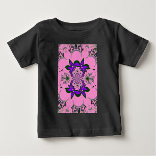 Mooie Baby Roze Bloemen Paarse Schaduw Motief Art