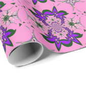 Mooie Baby Roze Bloemen Paarse Schaduw Motief Art Cadeaupapier (Rol Hoek)