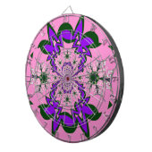 Mooie Baby Roze Bloemen Paarse Schaduw Motief Art Dartbord (Voorkant Rechts)