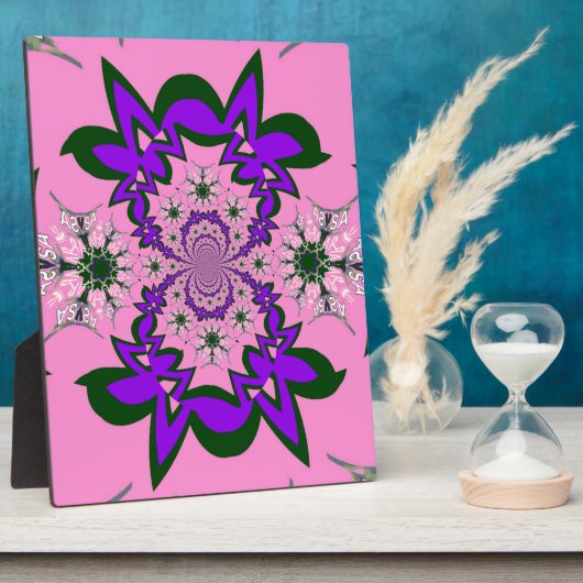 Mooie Baby Roze Bloemen Paarse Schaduw Motief Art Fotoplaat (Zijkant)