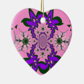 Mooie Baby Roze Bloemen Paarse Schaduw Motief Art Keramisch Ornament (Rechts)