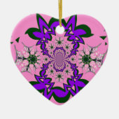 Mooie Baby Roze Bloemen Paarse Schaduw Motief Art Keramisch Ornament (Voorkant)