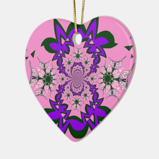 Mooie Baby Roze Bloemen Paarse Schaduw Motief Art Keramisch Ornament (Links)