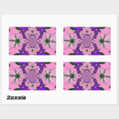 Mooie Baby Roze Bloemen Paarse Schaduw Motief Art Rechthoekige Sticker (Vel)