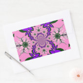 Mooie Baby Roze Bloemen Paarse Schaduw Motief Art Rechthoekige Sticker (Envelop)