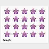 Mooie Baby Roze Bloemen Paarse Schaduw Motief Art Ster Sticker (Vel)