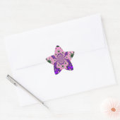 Mooie Baby Roze Bloemen Paarse Schaduw Motief Art Ster Sticker (Envelop)