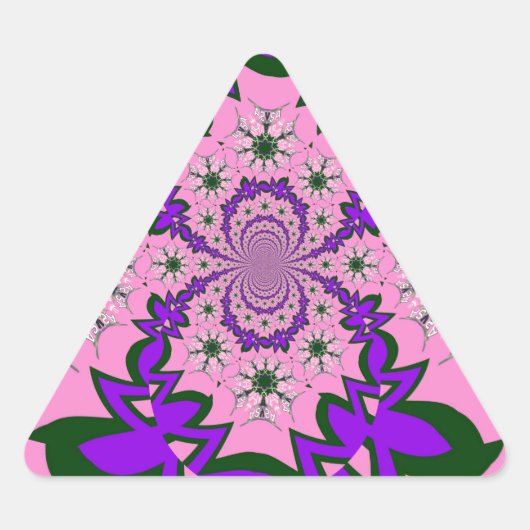 Mooie Baby Roze Bloemen Paarse Schaduw Motief Art Sticker (Voorkant)