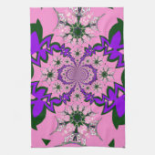 Mooie Baby Roze Bloemen Paarse Schaduw Motief Art Theedoek (Verticaal)