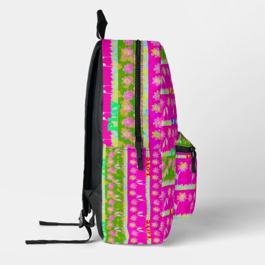 Mooie Baby roze Floral Edgy Design King-grootte Bedrukte Rugzak (Links)